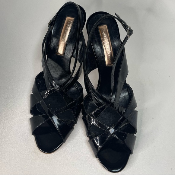 Rupert Sanderson Peep Toe High Heel Black Sandal - Picture 7 of 13